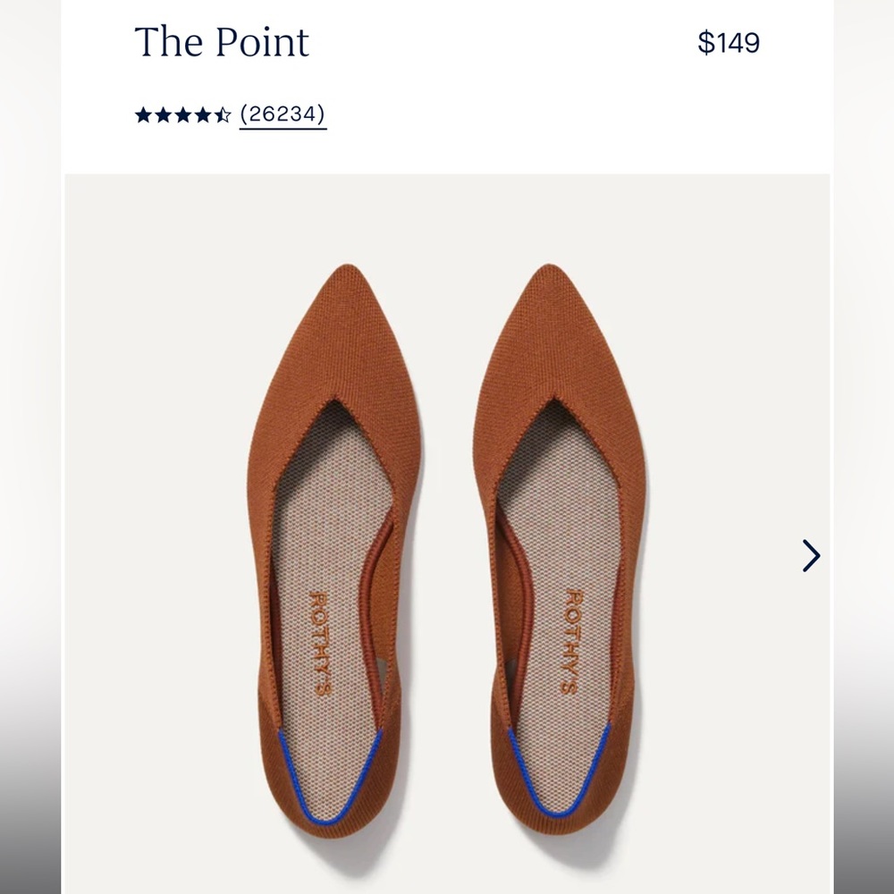 Brand new Rothy’s ‘The Point’ flats size 10.5!